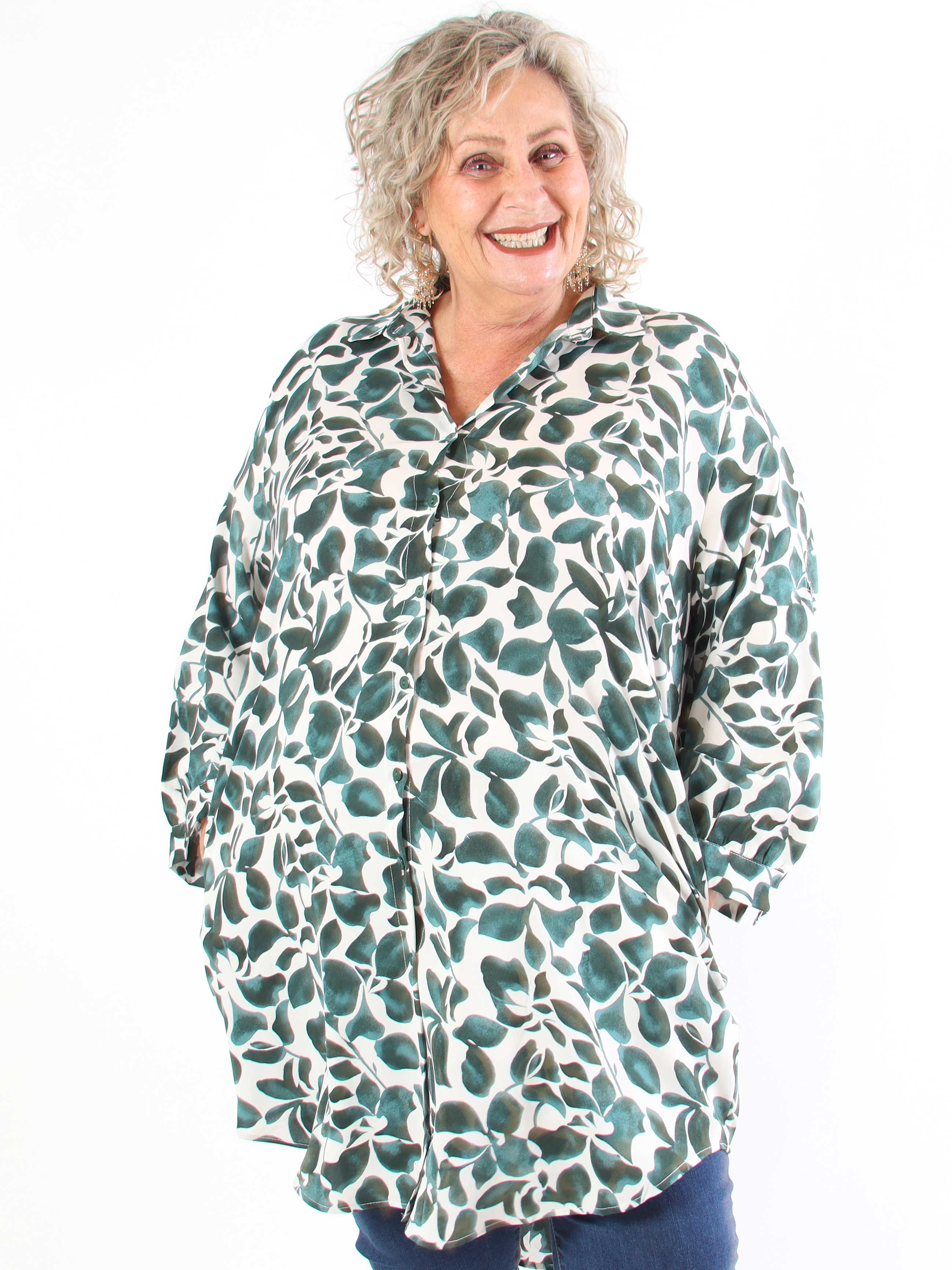 Zora - Lang mønstret skjortekjole